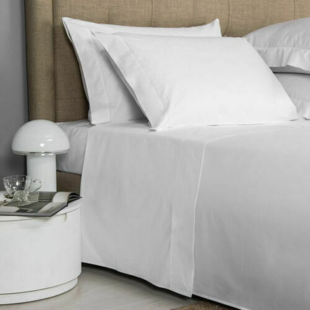 FRETTE LUXURY PERCALE QUEEN 4 PC SHEET SET WHITE
